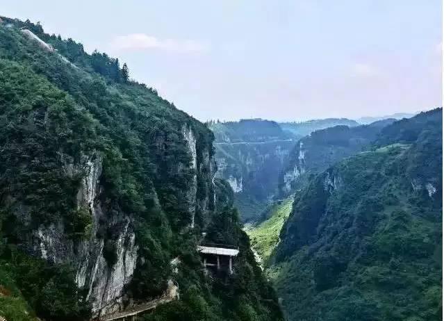 洋山河峡谷栈道 四周秀丽风景,栈道蜿蜒盘旋